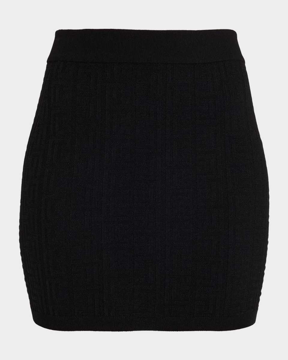 Monogram Knit Mini Pencil Skirt